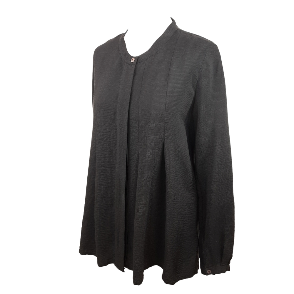 Elemente Clemente Black 100% Silk Shirt. Size 1 UK Size 8. - Picture 4 of 11